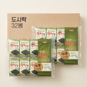 삼육김 들기름으로 구운 광천김 도시락김, 4g, 64봉