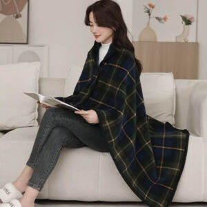 똑딱이 극세사 망토 담요, 대형, 그린, 1개