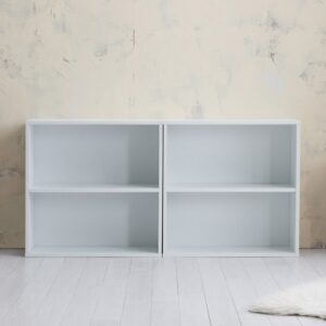 2단 칸조절 책장, 화이트, 600mm, 2개